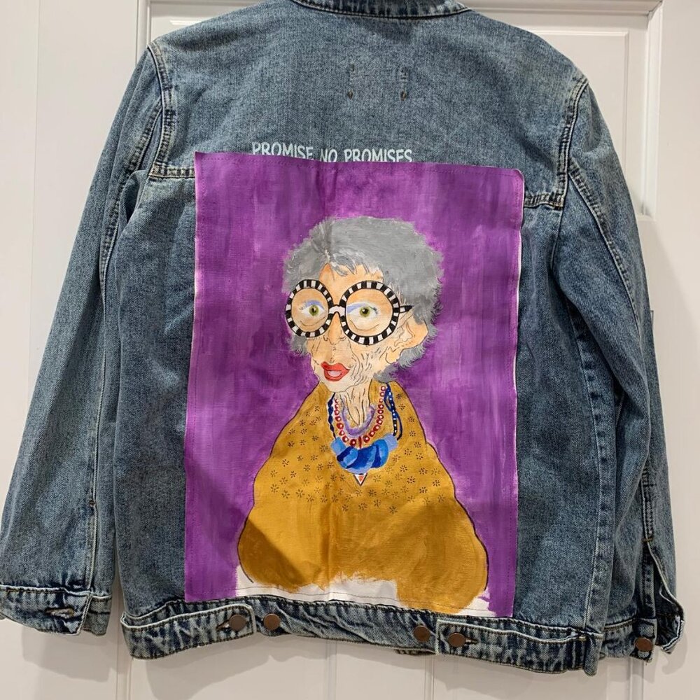 Handpainted Jean Jacket Iris Apfel